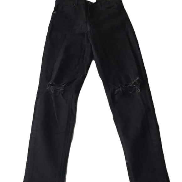 Topshop Denim - Topshop Black Moto Skinny High-Rise Distressed Jamie Jeans W25 to L32